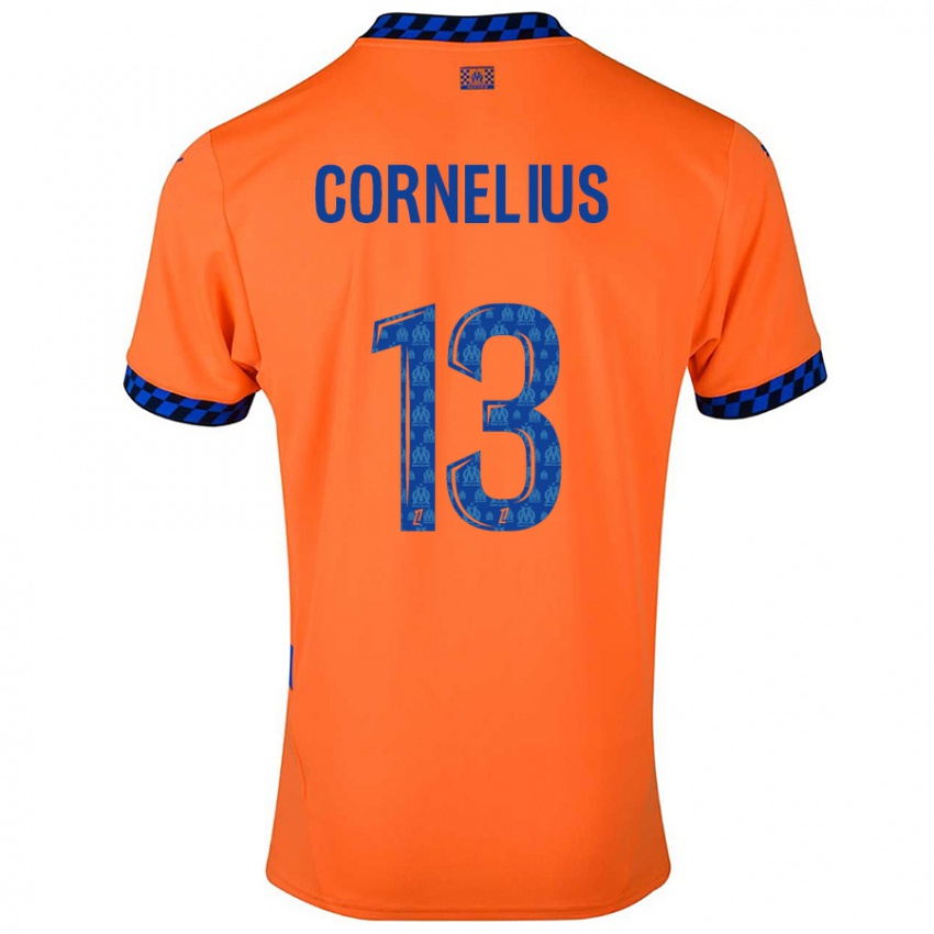 Dětské Derek Cornelius #13 Oranžová Tmavě Modrá Třetí Hráčské Dresy 2024/25 Dres