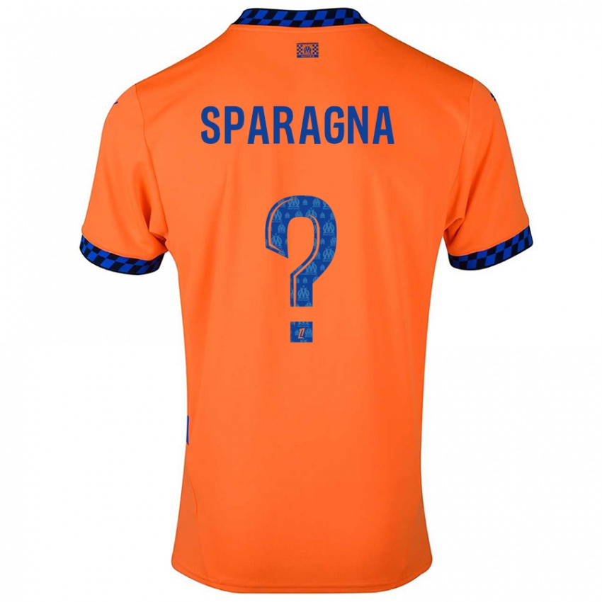 Dětské Stéphane Sparagna #0 Oranžová Tmavě Modrá Třetí Hráčské Dresy 2024/25 Dres