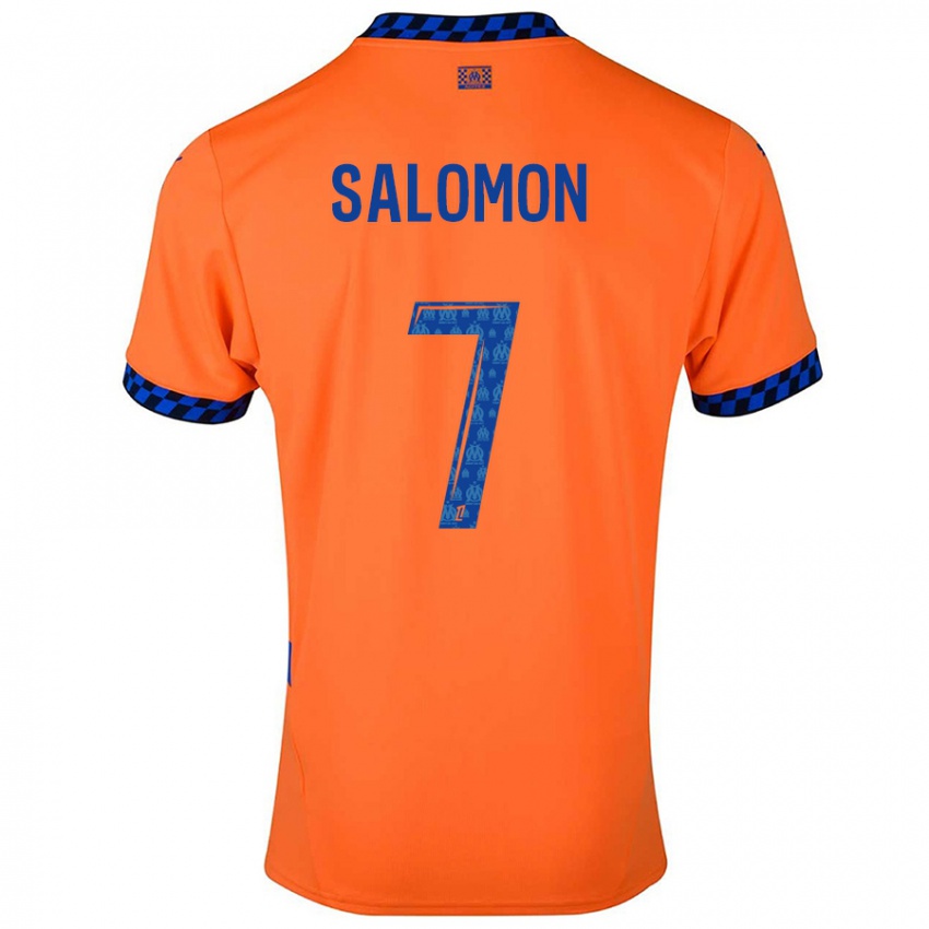 Dětské Maëva Salomon #7 Oranžová Tmavě Modrá Třetí Hráčské Dresy 2024/25 Dres