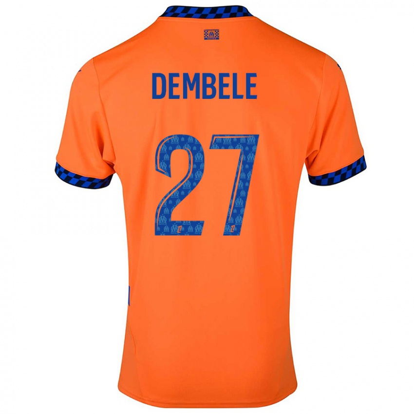 Dětské Coumba Dembélé #27 Oranžová Tmavě Modrá Třetí Hráčské Dresy 2024/25 Dres