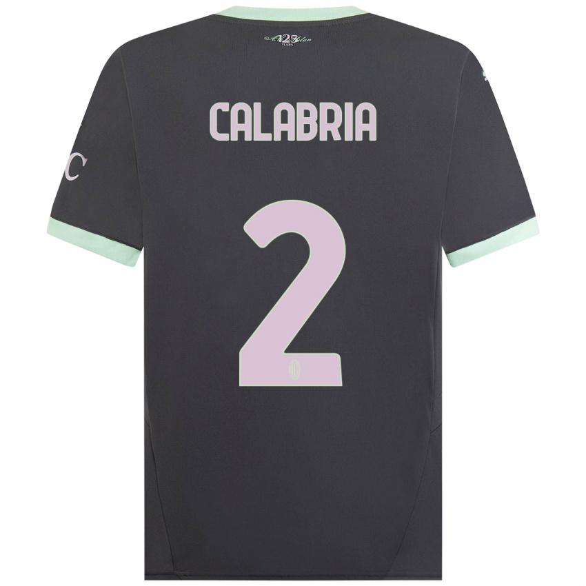 Dětské Davide Calabria #2 Šedá Třetí Hráčské Dresy 2024/25 Dres