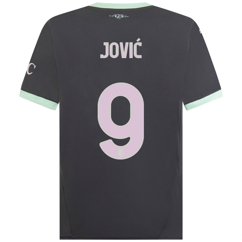 Dětské Luka Jovic #9 Šedá Třetí Hráčské Dresy 2024/25 Dres