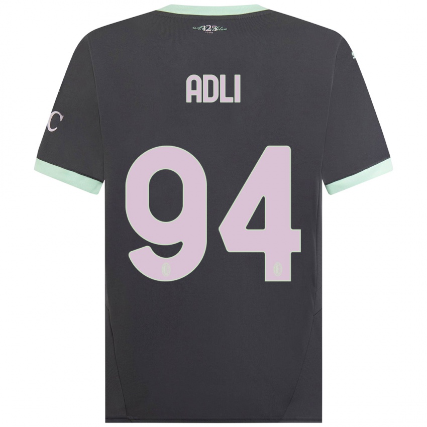 Dětské Yacine Adli #94 Šedá Třetí Hráčské Dresy 2024/25 Dres