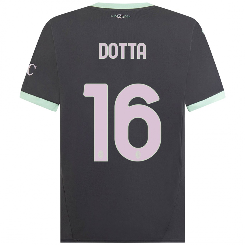 Dětské Cristiano Dotta #16 Šedá Třetí Hráčské Dresy 2024/25 Dres