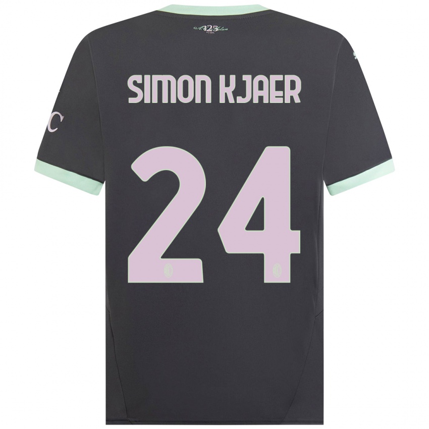 Dětské Simon Kjaer #24 Šedá Třetí Hráčské Dresy 2024/25 Dres