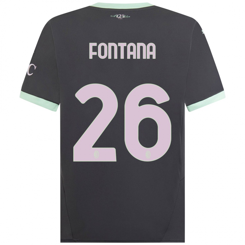 Dětské Francesco Fontana #26 Šedá Třetí Hráčské Dresy 2024/25 Dres