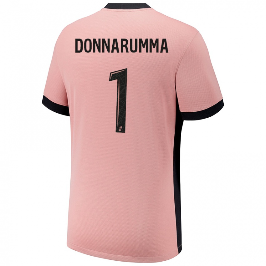 Dětské Gianluigi Donnarumma #1 Rezavě Růžová Třetí Hráčské Dresy 2024/25 Dres