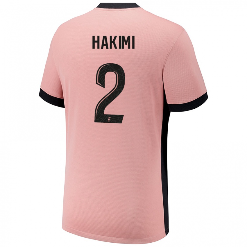 Dětské Achraf Hakimi #2 Rezavě Růžová Třetí Hráčské Dresy 2024/25 Dres