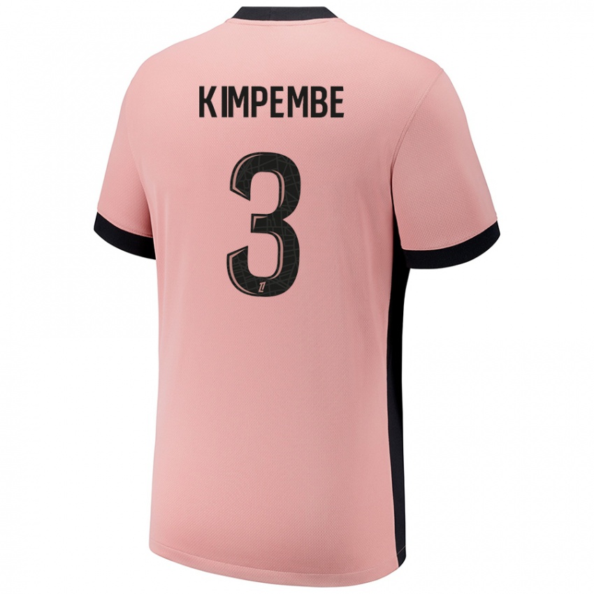 Dětské Presnel Kimpembe #3 Rezavě Růžová Třetí Hráčské Dresy 2024/25 Dres