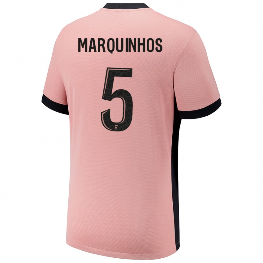 Dětské Marquinhos #5 Rezavě Růžová Třetí Hráčské Dresy 2024/25 Dres