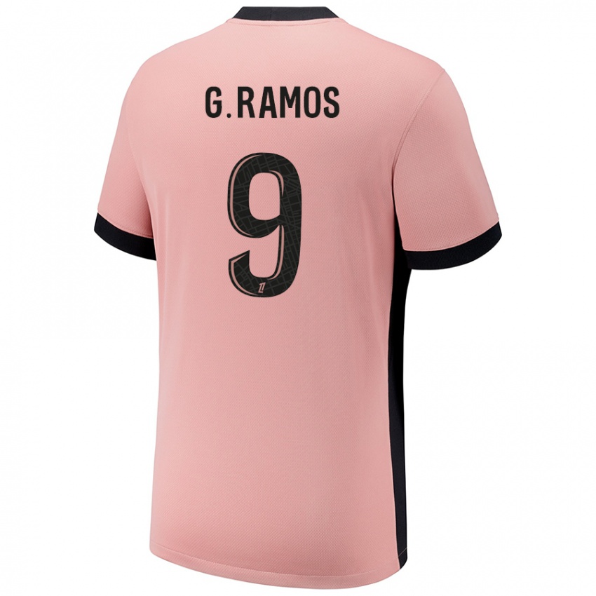 Dětské Gonçalo Ramos #9 Rezavě Růžová Třetí Hráčské Dresy 2024/25 Dres