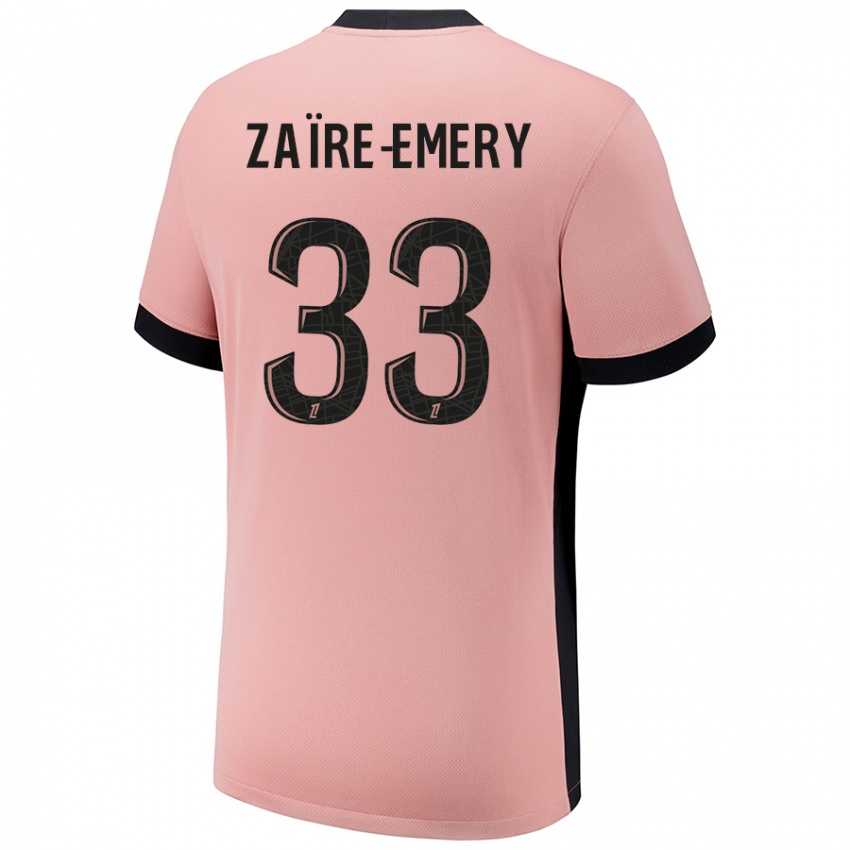 Dětské Warren Zaire Emery #33 Rezavě Růžová Třetí Hráčské Dresy 2024/25 Dres