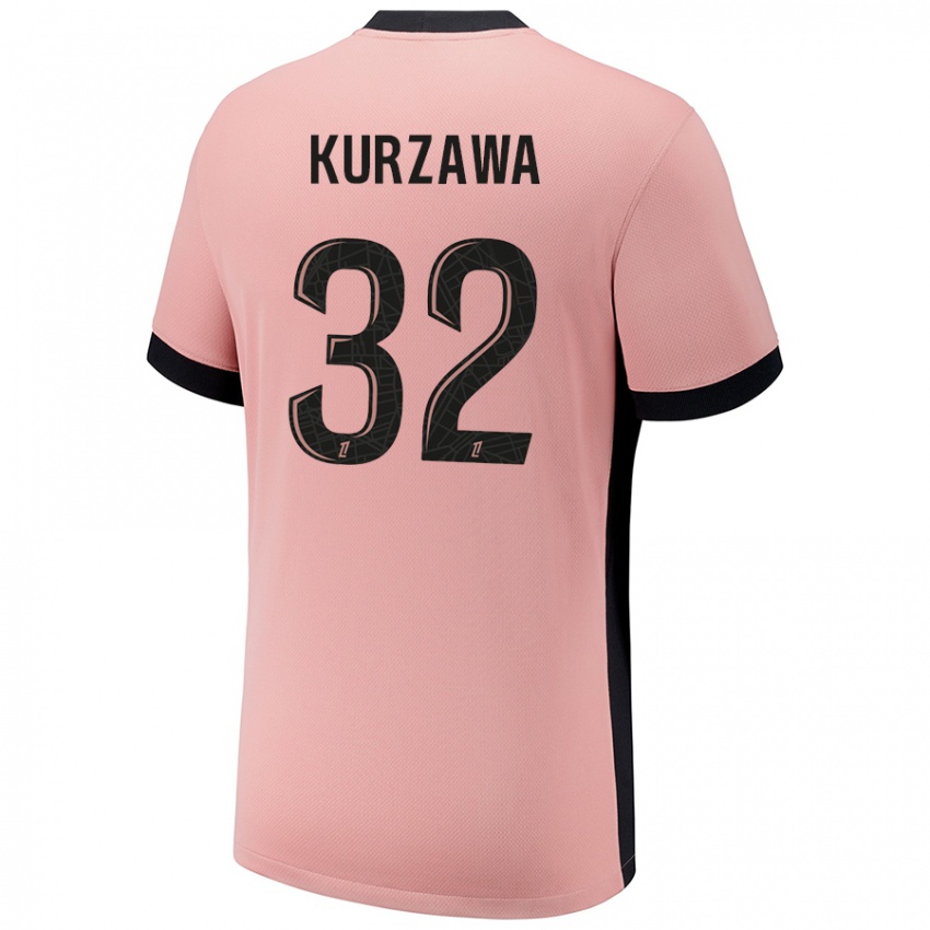 Dětské Layvin Kurzawa #32 Rezavě Růžová Třetí Hráčské Dresy 2024/25 Dres