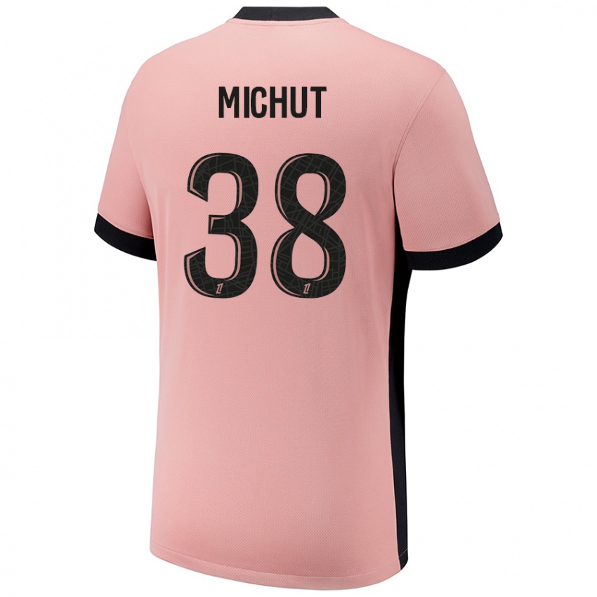 Dětské Edouard Michut #38 Rezavě Růžová Třetí Hráčské Dresy 2024/25 Dres