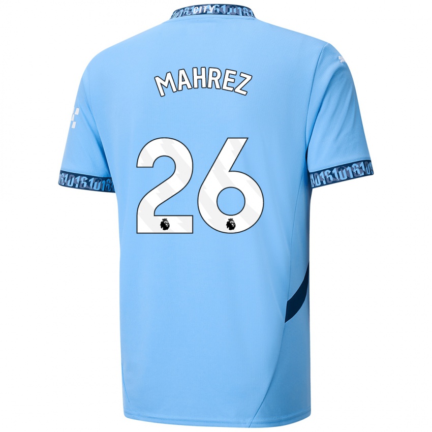 Pánské Riyad Mahrez #26 Námořnická Modř Domů Hráčské Dresy 2024/25 Dres