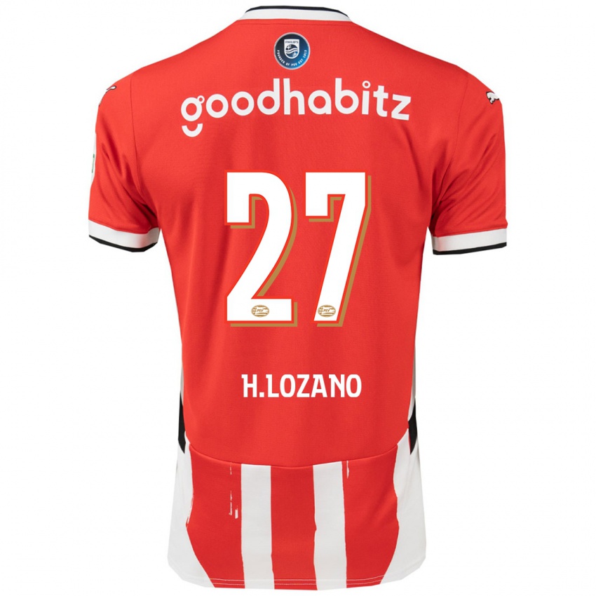 Pánské Hirving Lozano #27 Červená Bílá Domů Hráčské Dresy 2024/25 Dres