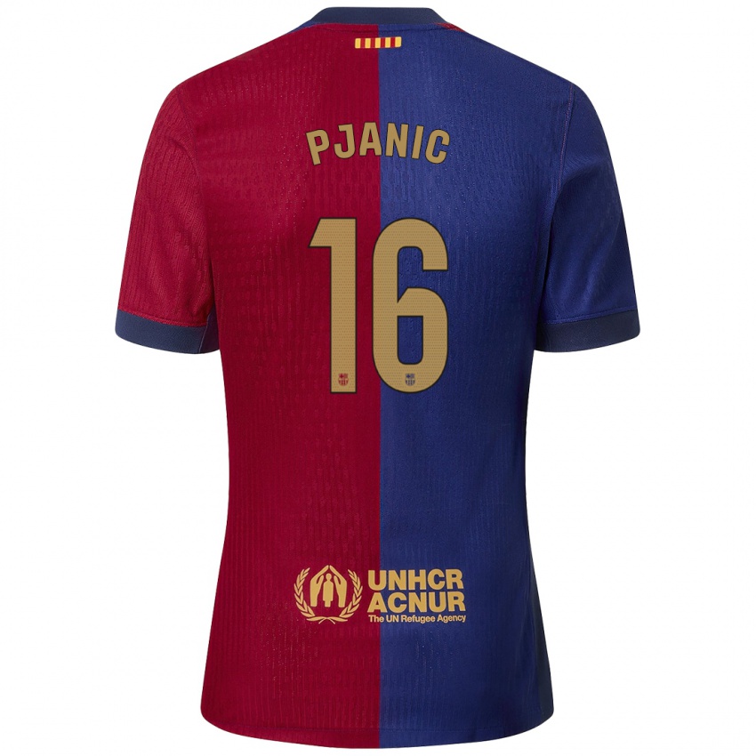 Pánské Miralem Pjanic #16 Modrá Červená Domů Hráčské Dresy 2024/25 Dres