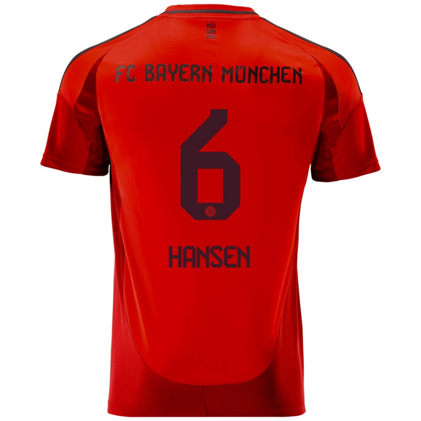 Pánské Tuva Hansen #6 Červený Domů Hráčské Dresy 2024/25 Dres