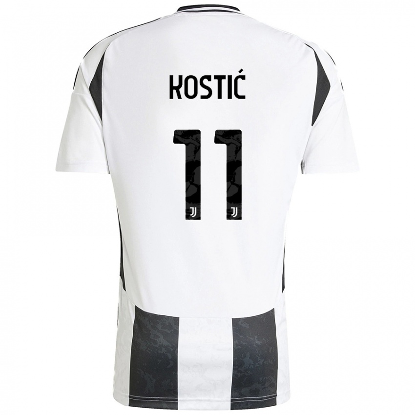 Pánské Filip Kostic #11 Bílá Černá Domů Hráčské Dresy 2024/25 Dres