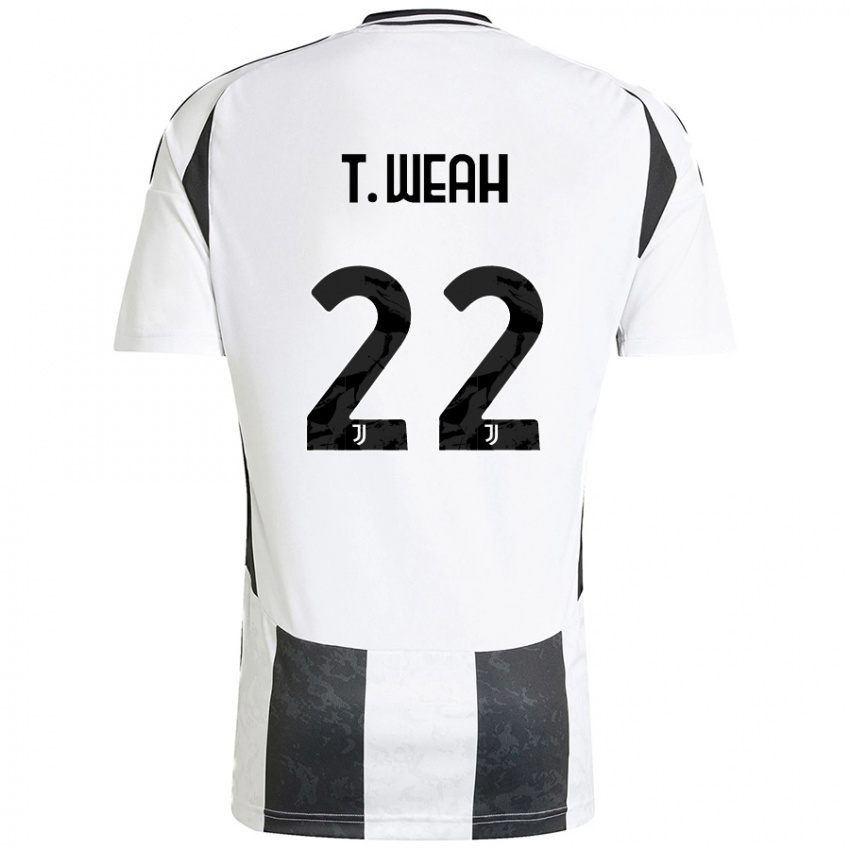 Pánské Timothy Weah #22 Bílá Černá Domů Hráčské Dresy 2024/25 Dres