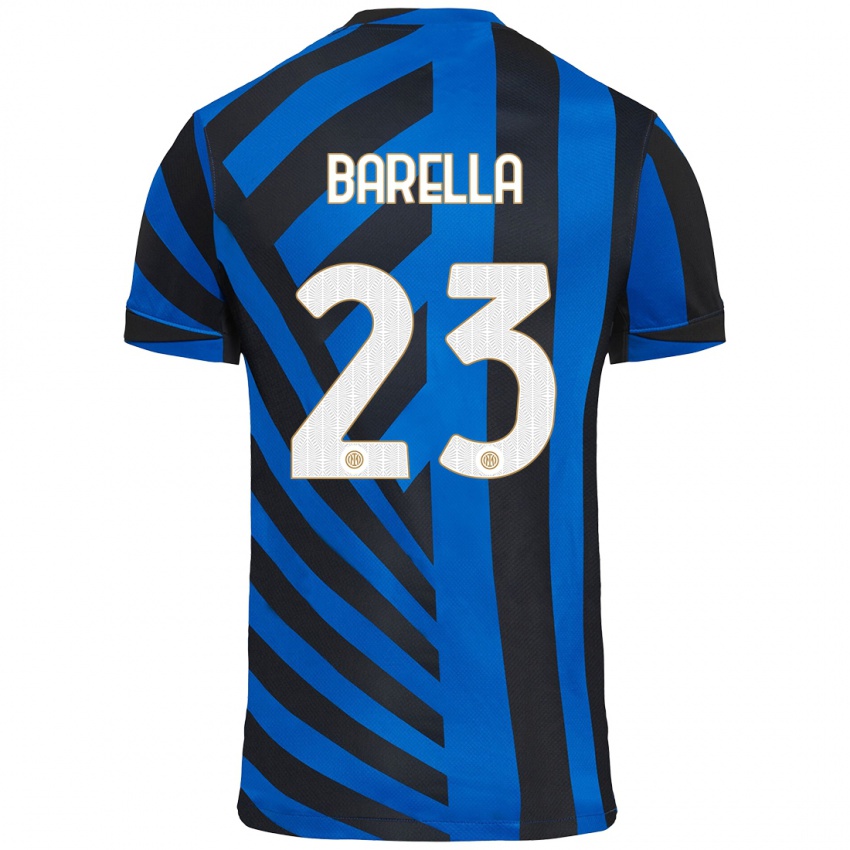 Pánské Nicolo Barella #23 Modrá Černá Domů Hráčské Dresy 2024/25 Dres