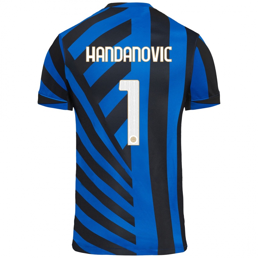 Pánské Samir Handanovic #1 Modrá Černá Domů Hráčské Dresy 2024/25 Dres