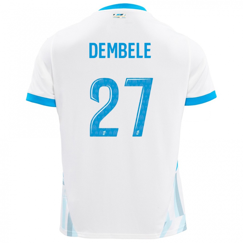 Pánské Coumba Dembélé #27 Bílá Nebesky Modrá Domů Hráčské Dresy 2024/25 Dres