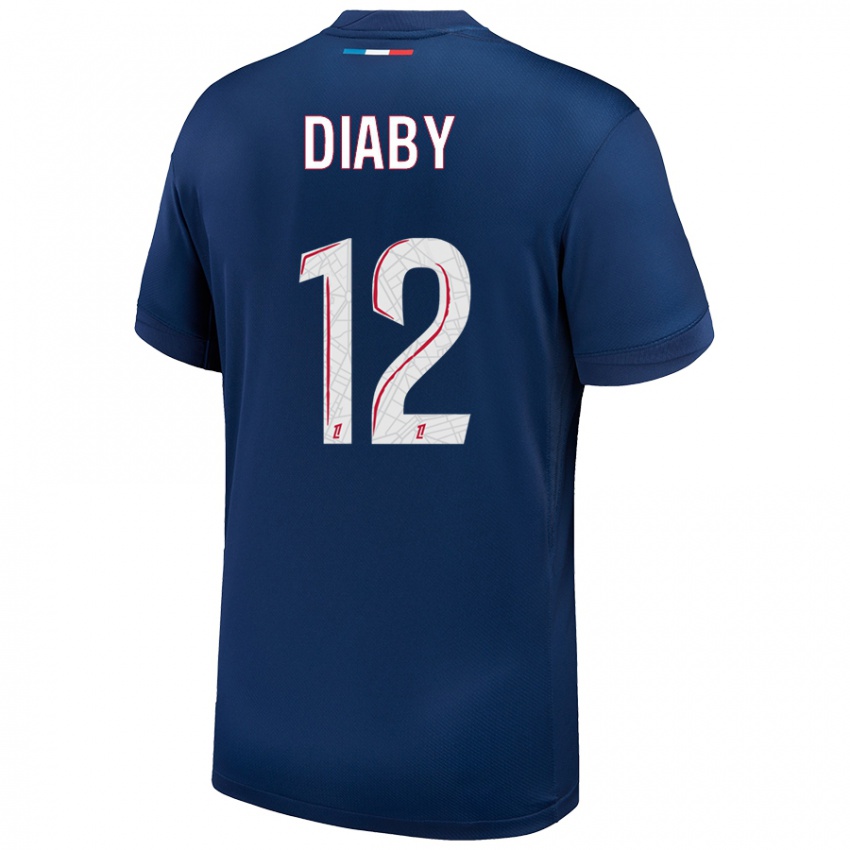 Pánské Ibrahima Diaby #12 Námořnická Modrá Bílá Domů Hráčské Dresy 2024/25 Dres