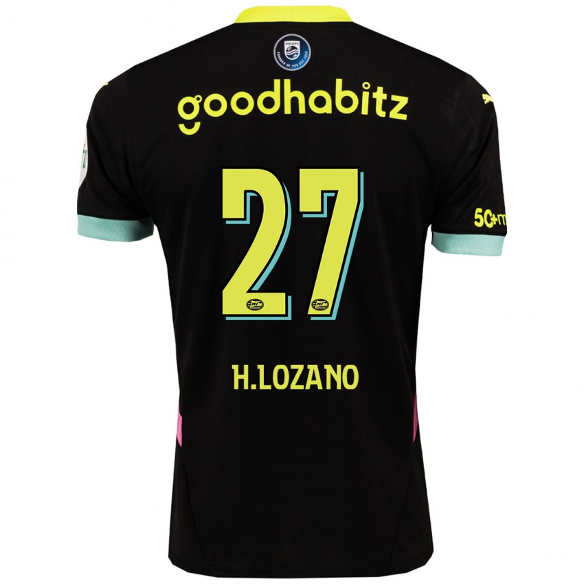 Pánské Hirving Lozano #27 Černá Žlutá Daleko Hráčské Dresy 2024/25 Dres