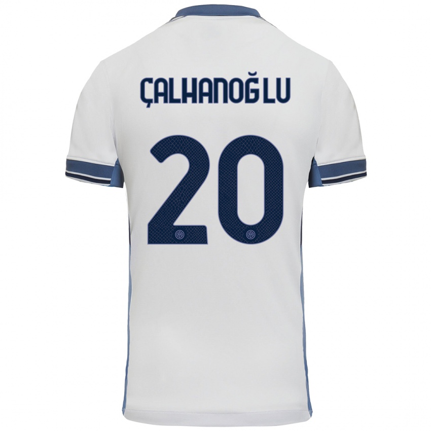 Pánské Hakan Calhanoglu #20 Bílá Šedá Daleko Hráčské Dresy 2024/25 Dres