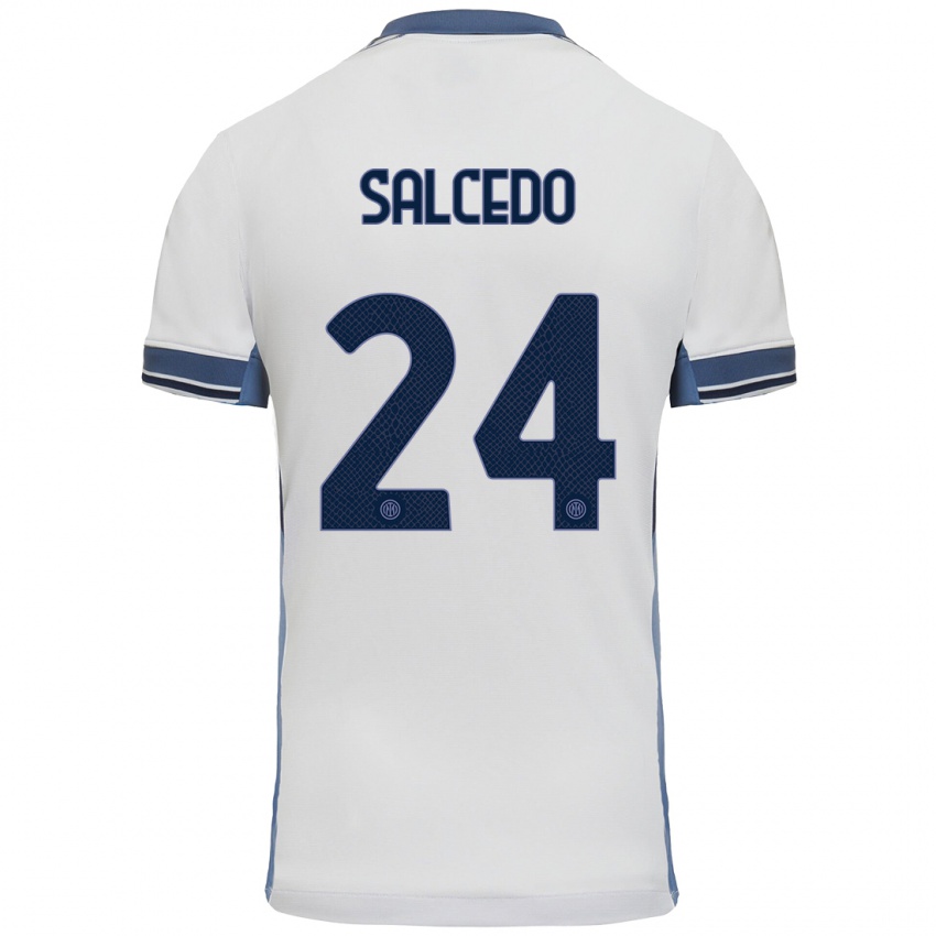 Pánské Eddie Salcedo #24 Bílá Šedá Daleko Hráčské Dresy 2024/25 Dres