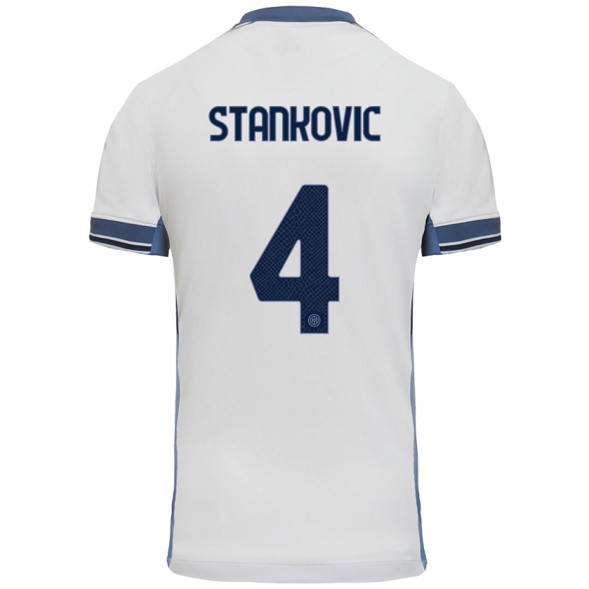 Pánské Aleksandar Stankovic #4 Bílá Šedá Daleko Hráčské Dresy 2024/25 Dres