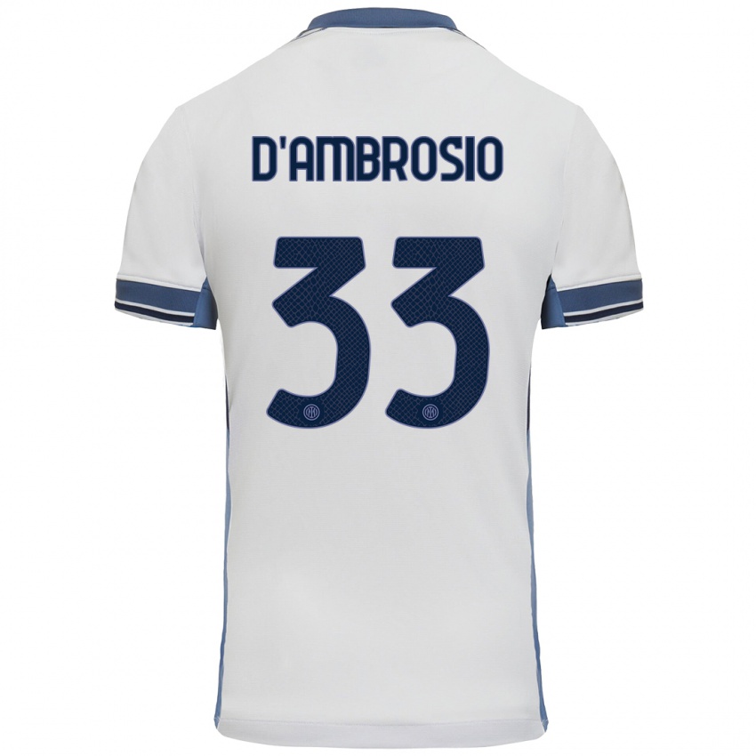 Pánské Danilo D'ambrosio #33 Bílá Šedá Daleko Hráčské Dresy 2024/25 Dres