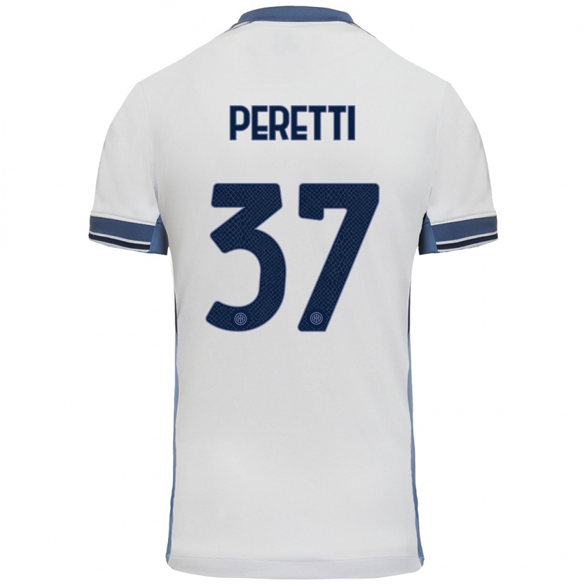 Pánské Lorenzo Peretti #37 Bílá Šedá Daleko Hráčské Dresy 2024/25 Dres