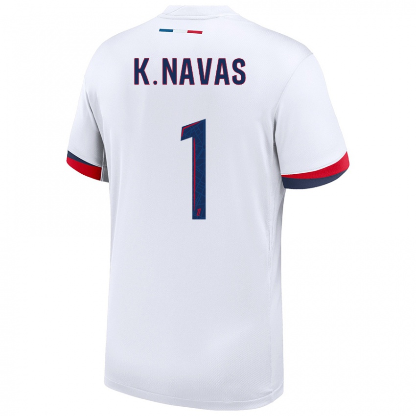 Pánské Keylor Navas #1 Bílá Modrá Červená Daleko Hráčské Dresy 2024/25 Dres