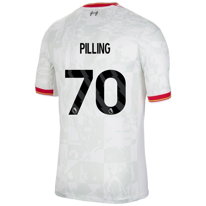 Pánské Tommy Pilling #70 Bílá Červená Černá Třetí Hráčské Dresy 2024/25 Dres