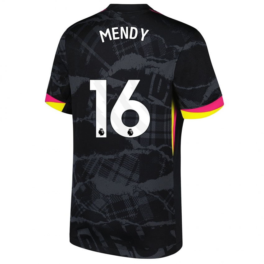 Pánské Edouard Mendy #16 Černá Růžová Třetí Hráčské Dresy 2024/25 Dres