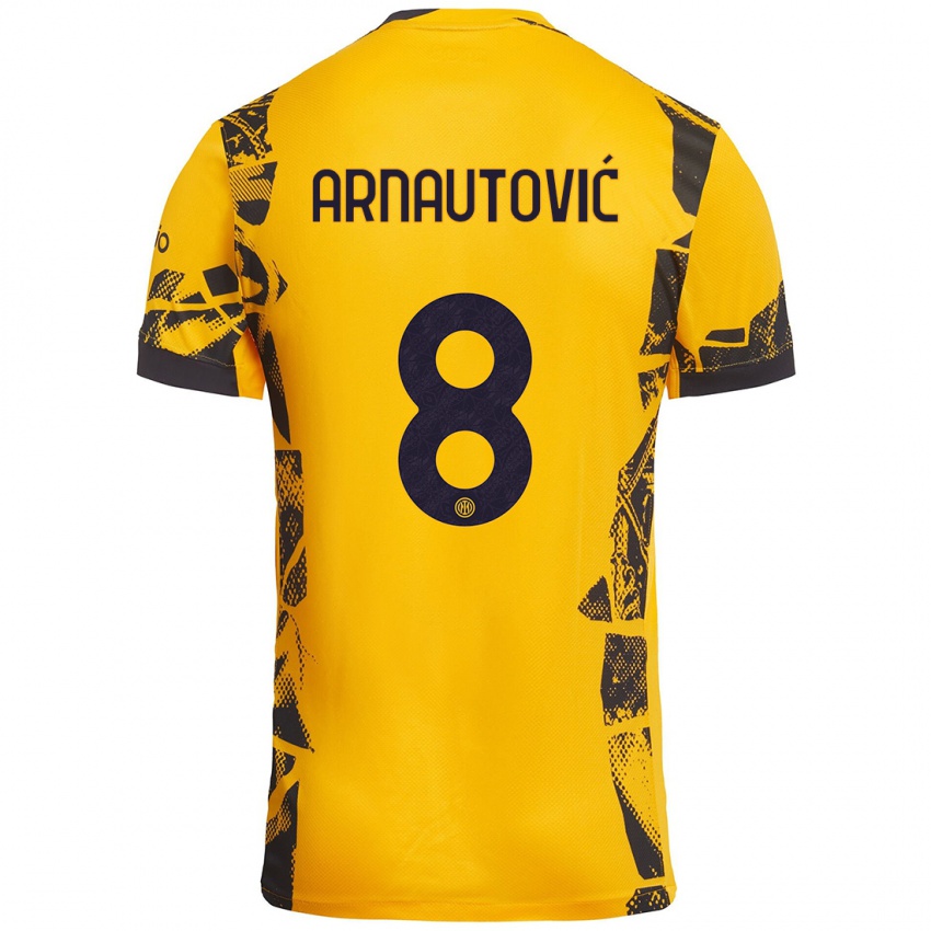 Pánské Marko Arnautovic #8 Zlatá Černá Třetí Hráčské Dresy 2024/25 Dres