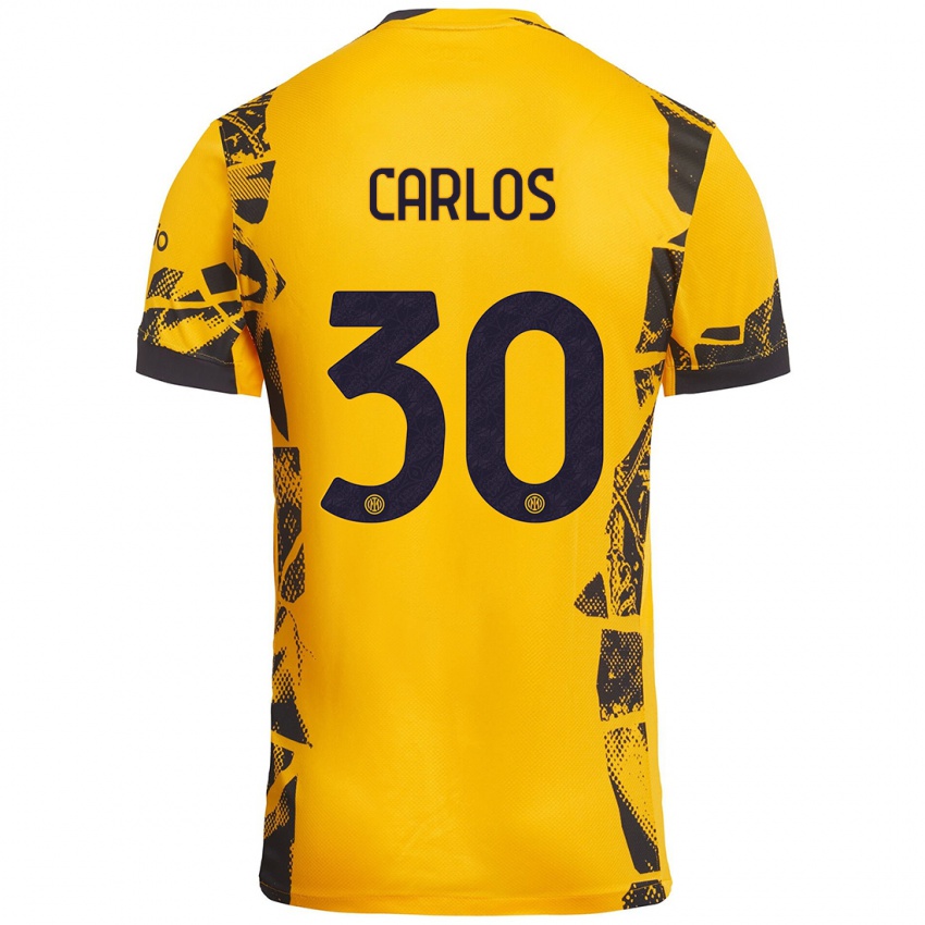 Pánské Carlos Augusto #30 Zlatá Černá Třetí Hráčské Dresy 2024/25 Dres