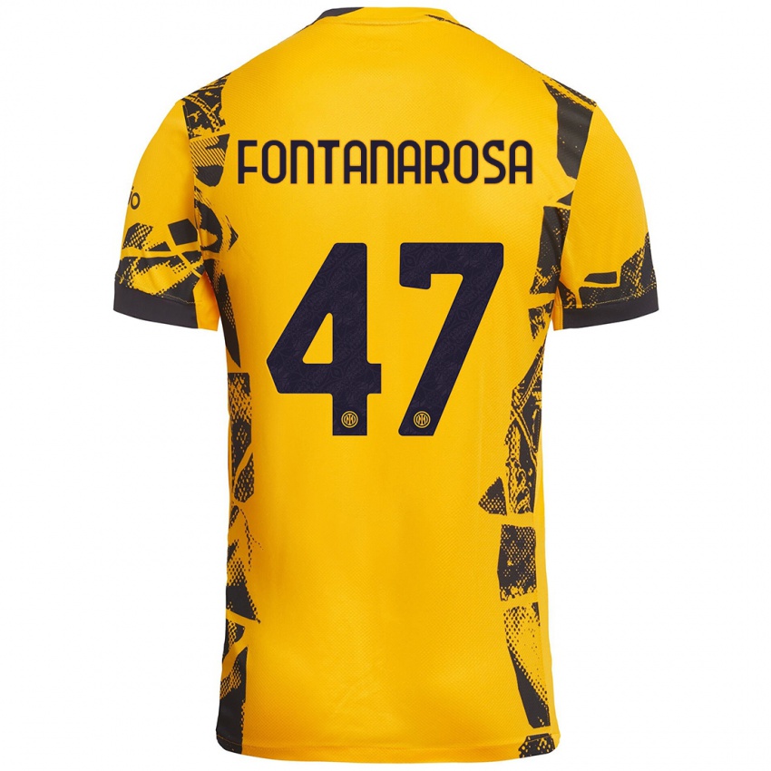 Pánské Alessandro Fontanarosa #47 Zlatá Černá Třetí Hráčské Dresy 2024/25 Dres