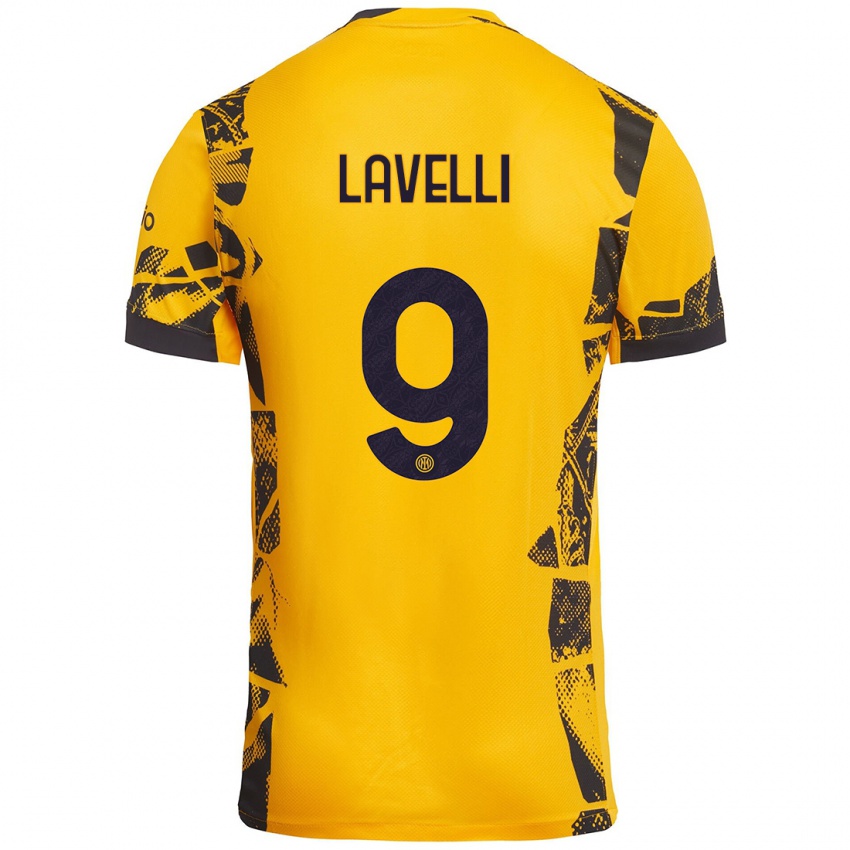 Pánské Matteo Lavelli #9 Zlatá Černá Třetí Hráčské Dresy 2024/25 Dres