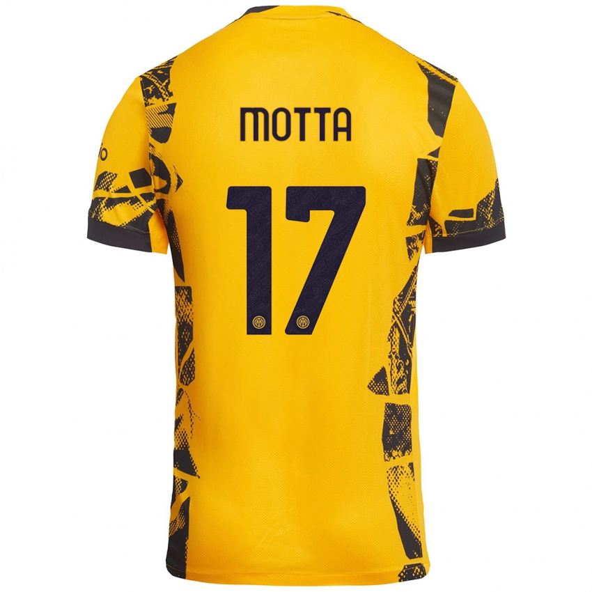 Pánské Matteo Motta #17 Zlatá Černá Třetí Hráčské Dresy 2024/25 Dres