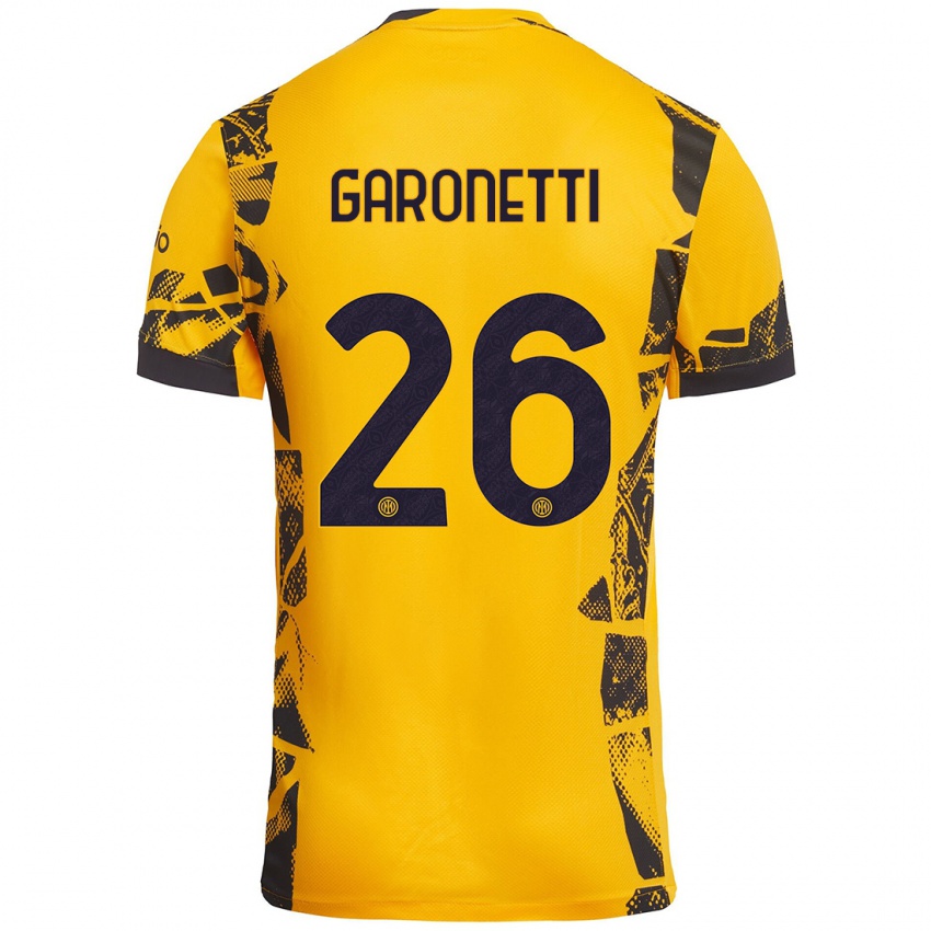 Pánské Gabriele Garonetti #26 Zlatá Černá Třetí Hráčské Dresy 2024/25 Dres