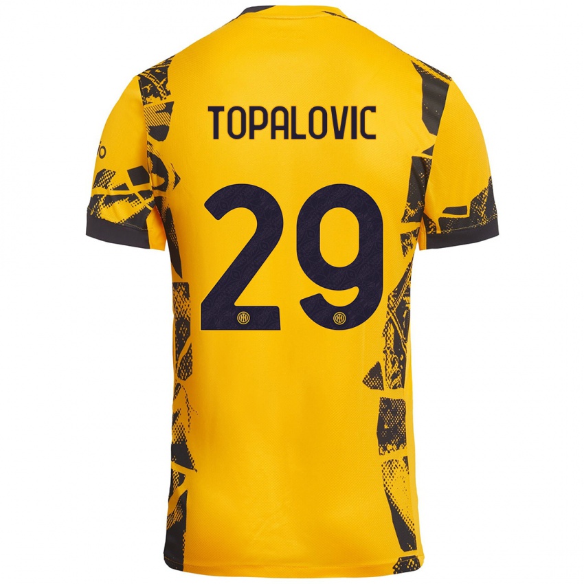 Pánské Luka Topalovic #29 Zlatá Černá Třetí Hráčské Dresy 2024/25 Dres