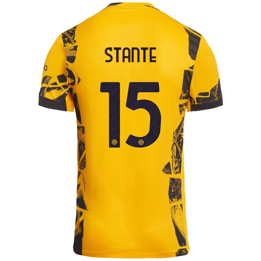 Pánské Francesco Stante #15 Zlatá Černá Třetí Hráčské Dresy 2024/25 Dres