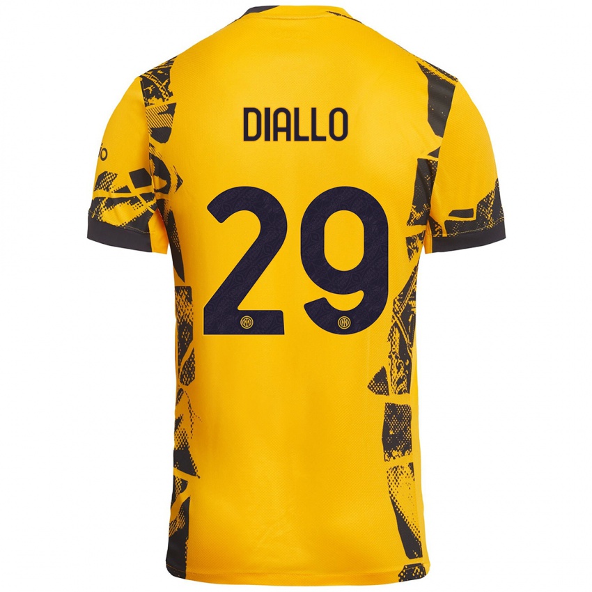 Pánské Oumar Diallo #29 Zlatá Černá Třetí Hráčské Dresy 2024/25 Dres