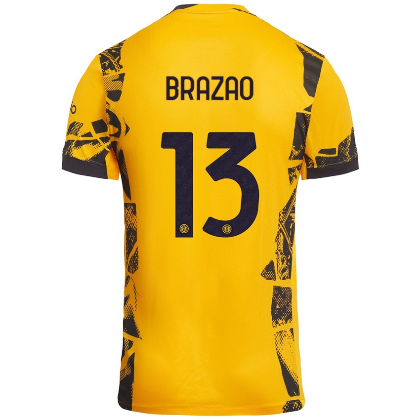 Pánské Gabriel Brazao #13 Zlatá Černá Třetí Hráčské Dresy 2024/25 Dres