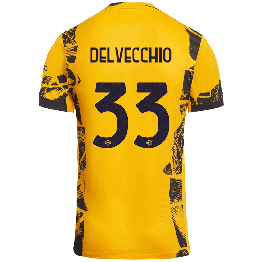 Pánské Gabriele Delvecchio #33 Zlatá Černá Třetí Hráčské Dresy 2024/25 Dres