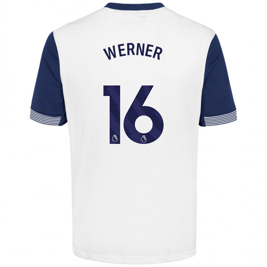 Dámské Timo Werner #16 Bílá Modrá Domů Hráčské Dresy 2024/25 Dres