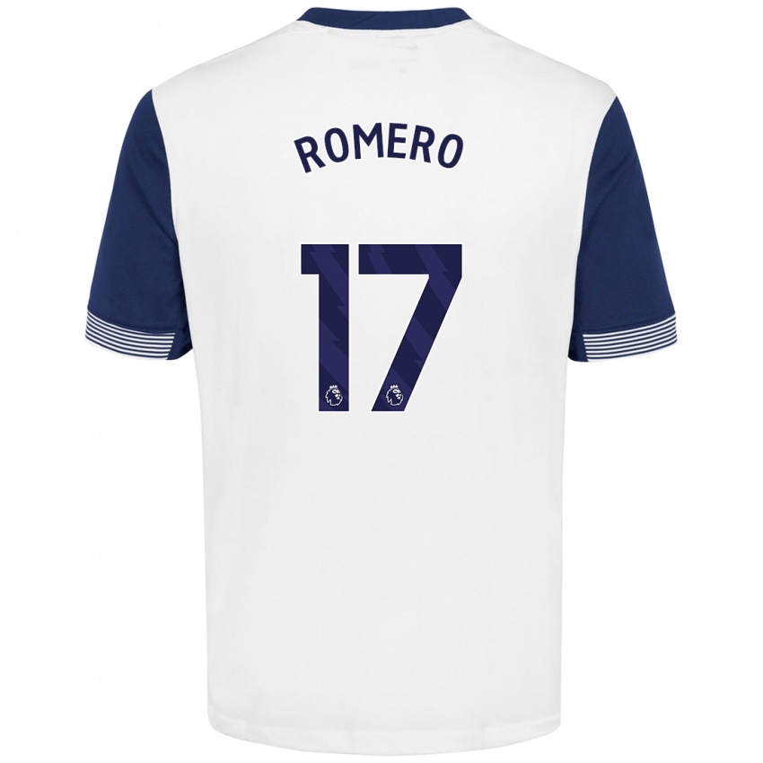 Dámské Cristian Romero #17 Bílá Modrá Domů Hráčské Dresy 2024/25 Dres